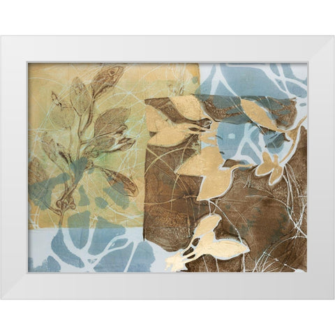 Embellished Leaf Inclusion II White Modern Wood Framed Art Print by Goldberger, Jennifer