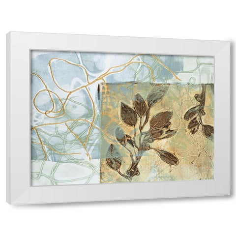 Embellished Leaf Inclusion VI White Modern Wood Framed Art Print by Goldberger, Jennifer