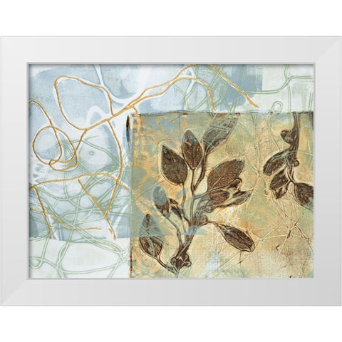 Embellished Leaf Inclusion VI White Modern Wood Framed Art Print by Goldberger, Jennifer