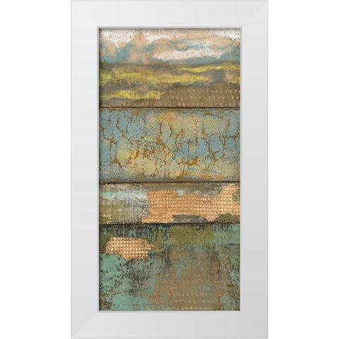 Embellished Segmented Textures I White Modern Wood Framed Art Print by Goldberger, Jennifer