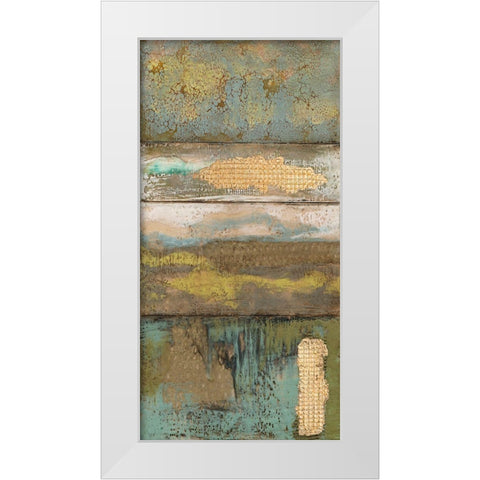 Embellished Segmented Textures II White Modern Wood Framed Art Print by Goldberger, Jennifer