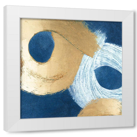 Blue And Gold Revolution II White Modern Wood Framed Art Print by Meagher, Megan