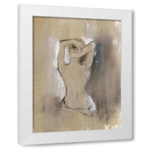 Embellished Contemporary Figure I White Modern Wood Framed Art Print by Harper, Ethan