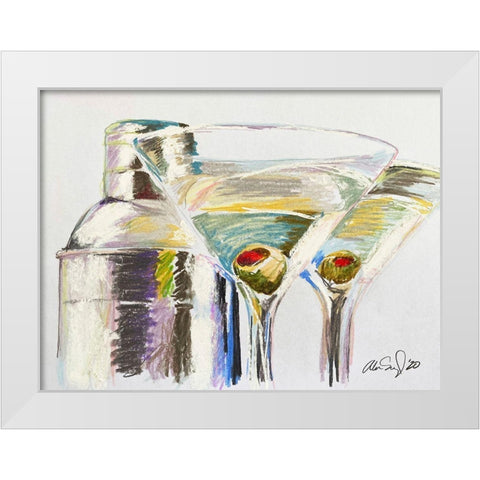 Cheers II White Modern Wood Framed Art Print by Segal, Alan