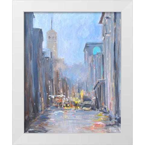 City View White Modern Wood Framed Art Print by Stevens, Allayn