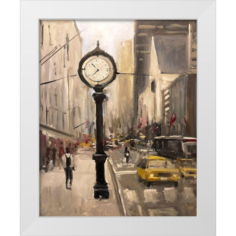 City Time White Modern Wood Framed Art Print by Stevens, Allayn