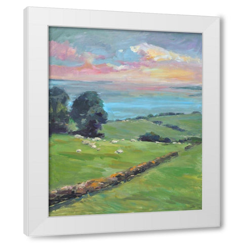 Fields of Green White Modern Wood Framed Art Print by Stevens, Allayn