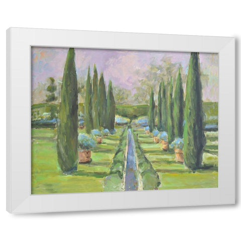 Garden Path White Modern Wood Framed Art Print by Stevens, Allayn