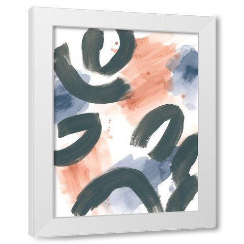 Liquid Ellipses I White Modern Wood Framed Art Print by Vess, June Erica
