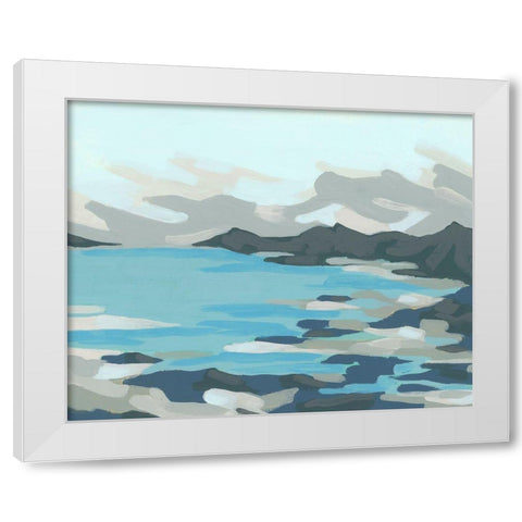 Cloudy Inlet I White Modern Wood Framed Art Print by Vess, June Erica