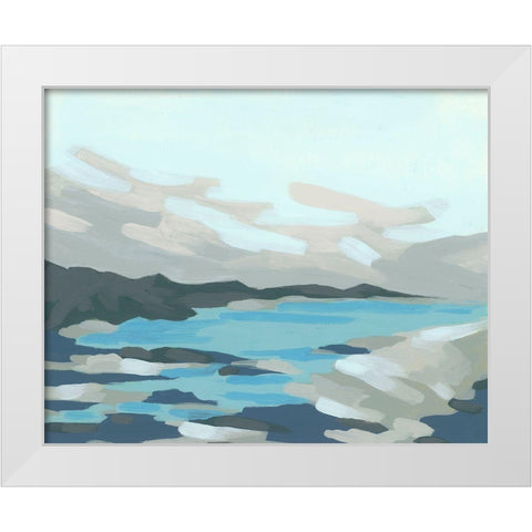 Cloudy Inlet II White Modern Wood Framed Art Print by Vess, June Erica