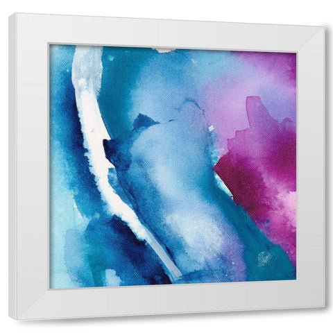 Misty Flowers I White Modern Wood Framed Art Print by Combs, Joyce