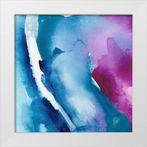 Misty Flowers I White Modern Wood Framed Art Print by Combs, Joyce