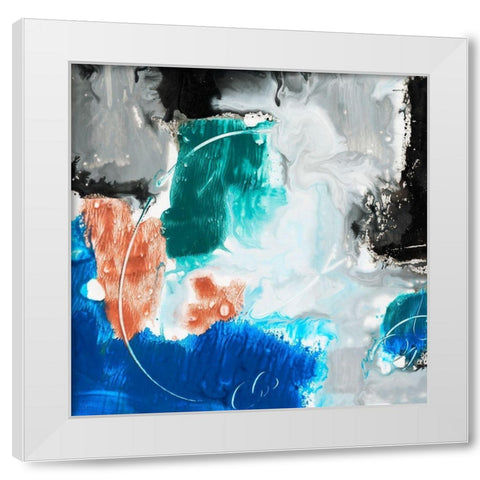 Mystical Blue 2 White Modern Wood Framed Art Print by Combs, Joyce