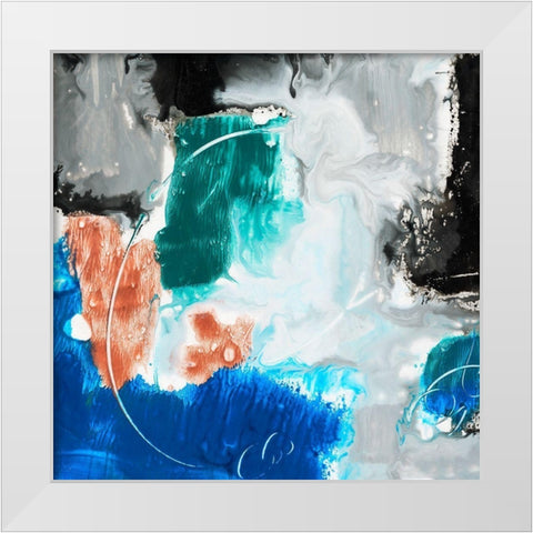 Mystical Blue 2 White Modern Wood Framed Art Print by Combs, Joyce