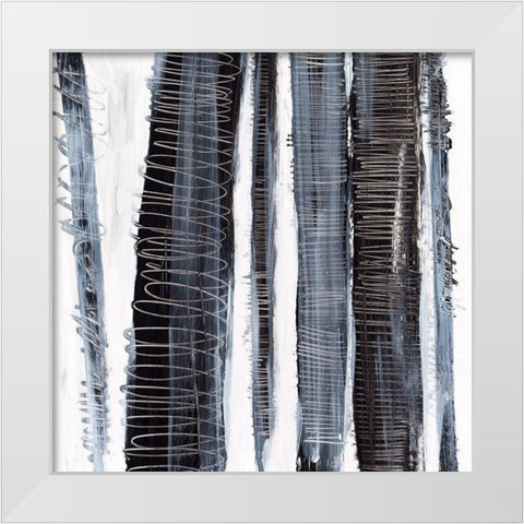 Scribble Birches I White Modern Wood Framed Art Print by Harper, Ethan