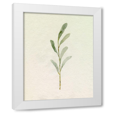 Olive Leaves II White Modern Wood Framed Art Print by Caroline, Emma