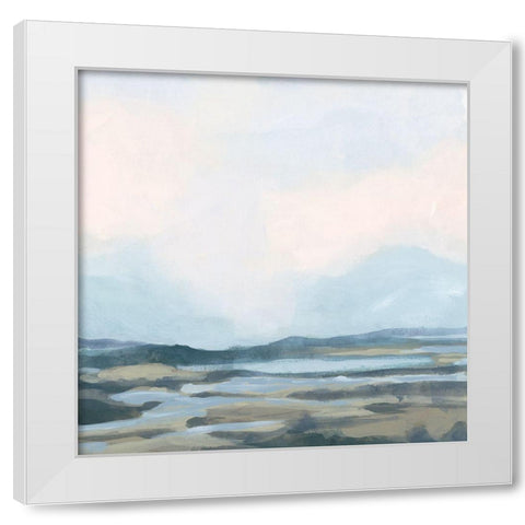 Blue Shoals I White Modern Wood Framed Art Print by Vess, June Erica