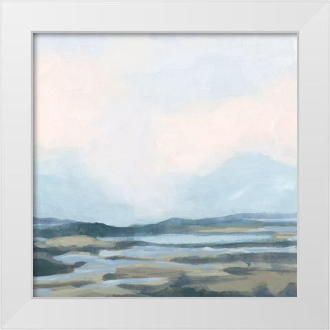 Blue Shoals I White Modern Wood Framed Art Print by Vess, June Erica