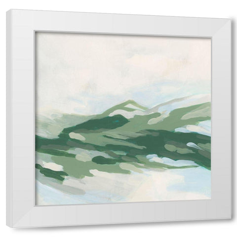 Emerald Foothills I White Modern Wood Framed Art Print by Vess, June Erica