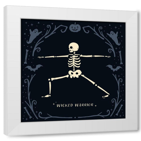 Scary Stretches V White Modern Wood Framed Art Print by Barnes, Victoria