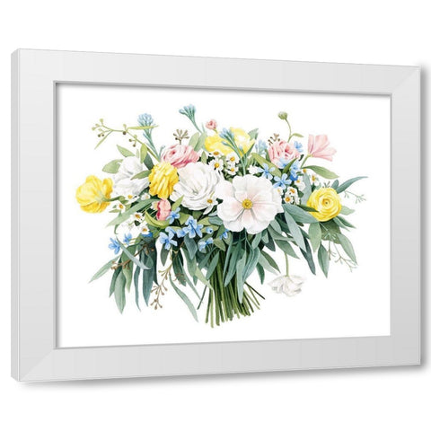 Ashtons Bouquet White Modern Wood Framed Art Print by Popp, Grace