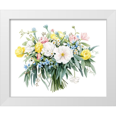 Ashtons Bouquet White Modern Wood Framed Art Print by Popp, Grace