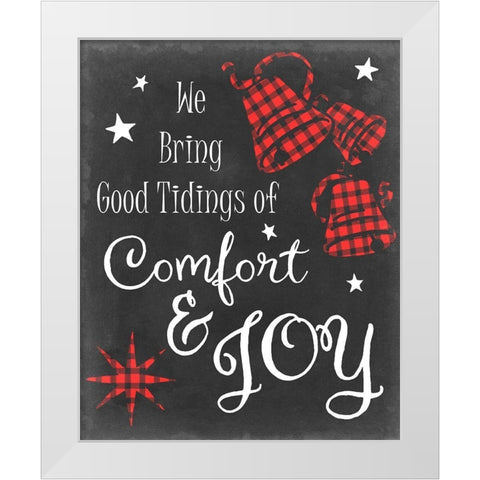Comfort and Joy in Red White Modern Wood Framed Art Print by Chandler, Sharon
