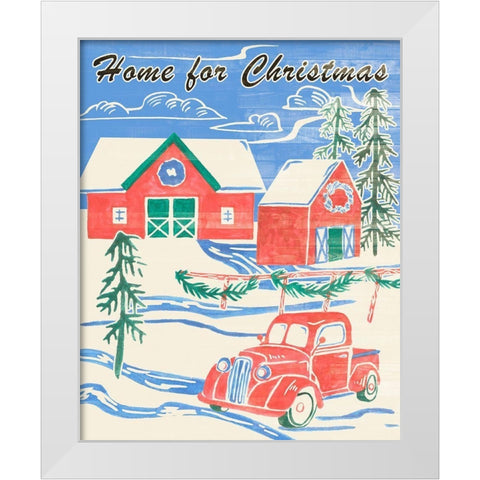 Home for Christmas I White Modern Wood Framed Art Print by Wang, Melissa