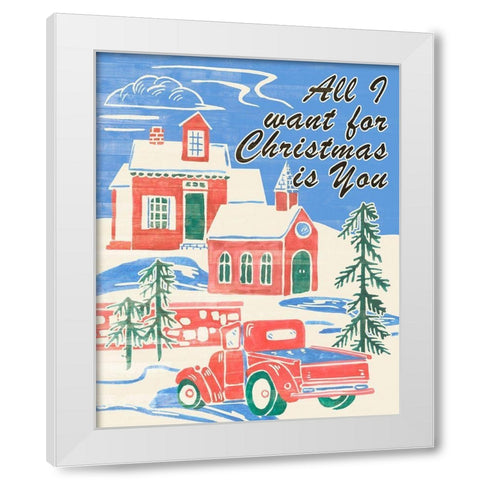 Home for Christmas III White Modern Wood Framed Art Print by Wang, Melissa