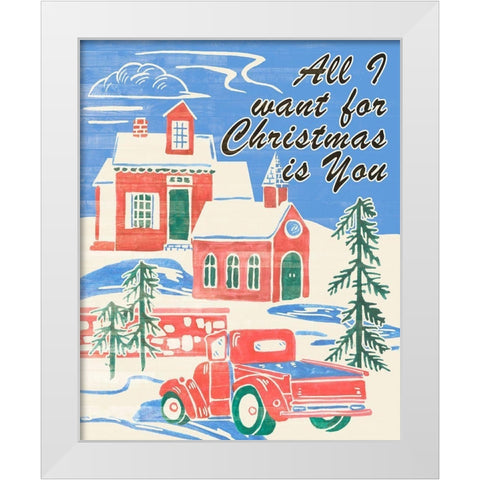 Home for Christmas III White Modern Wood Framed Art Print by Wang, Melissa