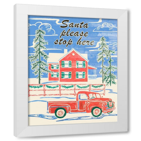 Home for Christmas V White Modern Wood Framed Art Print by Wang, Melissa