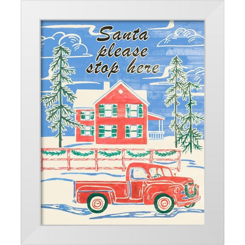 Home for Christmas V White Modern Wood Framed Art Print by Wang, Melissa