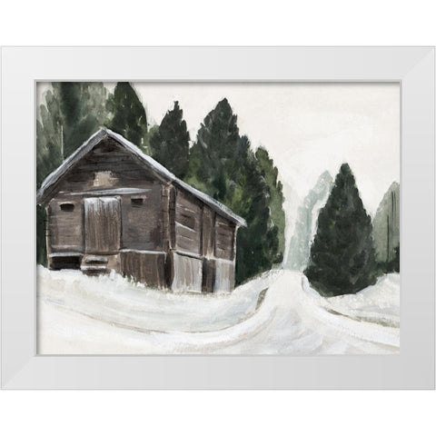 Winter Barn I White Modern Wood Framed Art Print by Warren, Annie