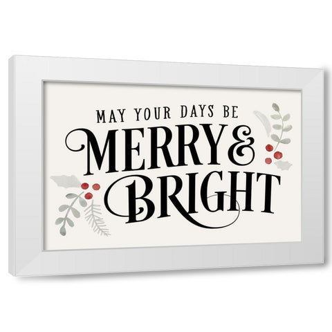 Merry Sentiment II White Modern Wood Framed Art Print by Barnes, Victoria