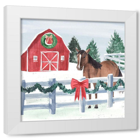 Christmas Farm II White Modern Wood Framed Art Print by Warren, Annie