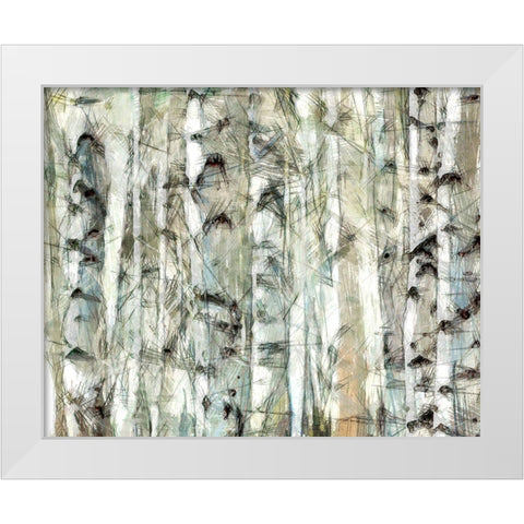 Birch Bunch I White Modern Wood Framed Art Print by Saunders, Alonzo