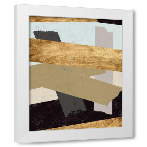 Taped Up I White Modern Wood Framed Art Print by Saunders, Alonzo