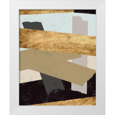 Taped Up I White Modern Wood Framed Art Print by Saunders, Alonzo