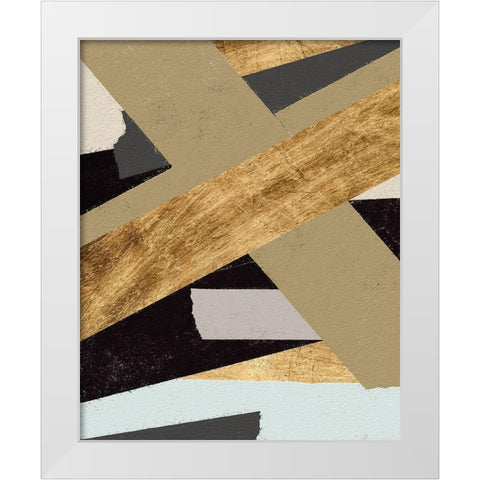 Taped Up II White Modern Wood Framed Art Print by Saunders, Alonzo