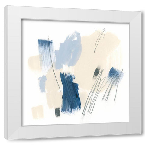 Blue Mark I White Modern Wood Framed Art Print by Vess, June Erica