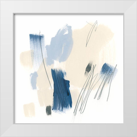 Blue Mark I White Modern Wood Framed Art Print by Vess, June Erica