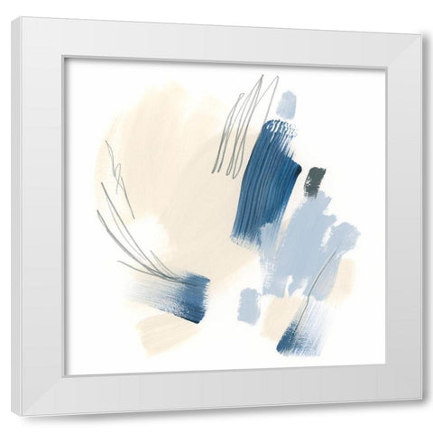 Blue Mark II White Modern Wood Framed Art Print by Vess, June Erica