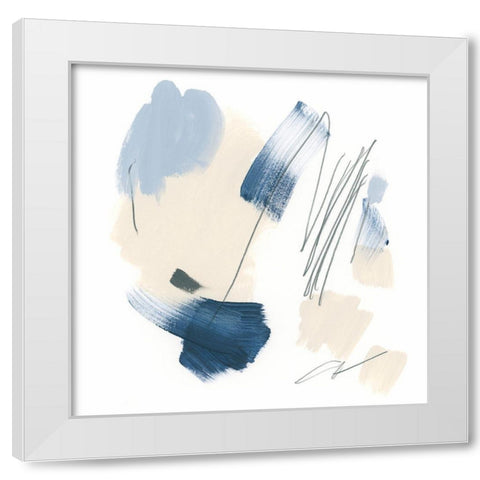 Blue Mark III White Modern Wood Framed Art Print by Vess, June Erica