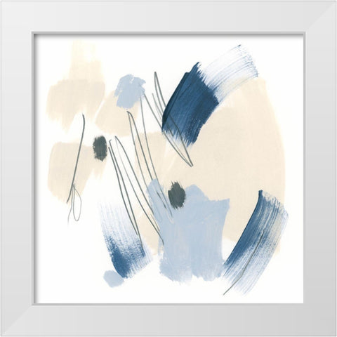 Blue Mark IV White Modern Wood Framed Art Print by Vess, June Erica