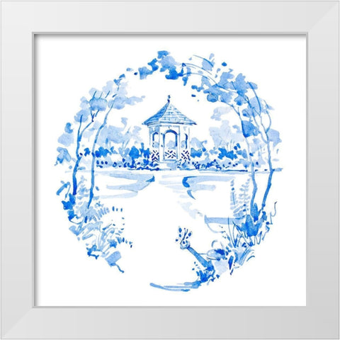 Blue Garden Impressions I White Modern Wood Framed Art Print by Unknown