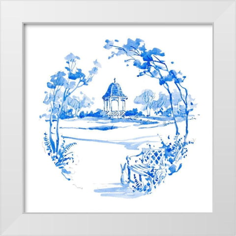 Blue Garden Impressions III White Modern Wood Framed Art Print by Unknown