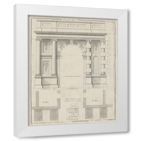 Ionic Gate White Modern Wood Framed Art Print by Langley