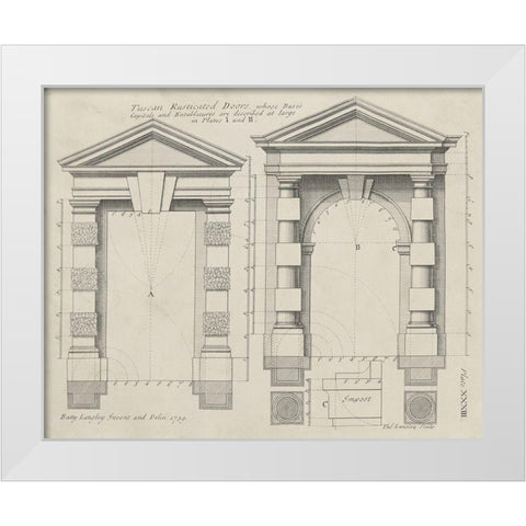 Tuscan Rusticated Doors White Modern Wood Framed Art Print by Langley