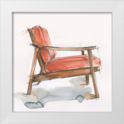 Retro Comfort III White Modern Wood Framed Art Print by Harper, Ethan